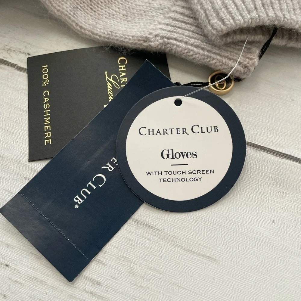 Charter Club Women's Cashmere Touch Gloves, Created for Macy's gray winter fall